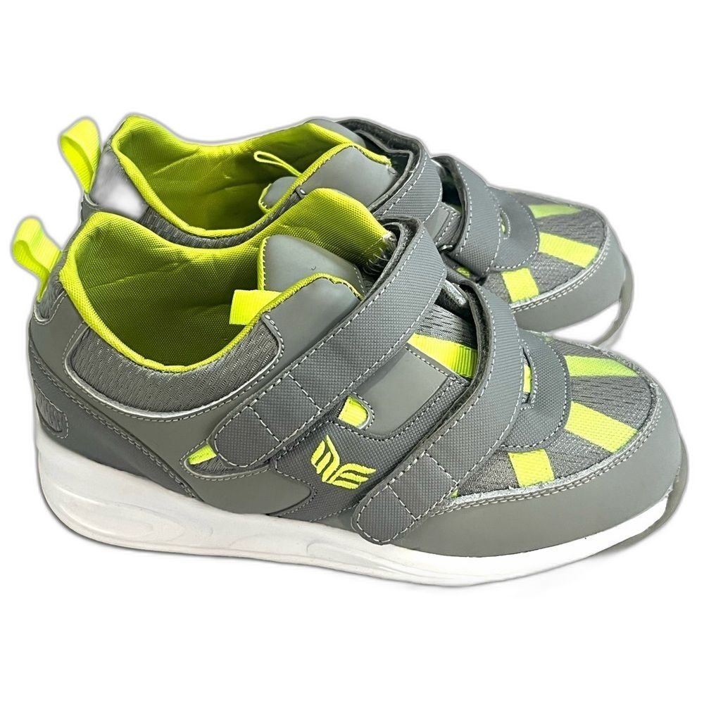 Mt. Emey Youth Gray & Yellow Wide Extra Depth Athletic Walking Shoes Sneakers